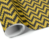 Gold Faux Glitter & Black Ikat Chevron Cadeaupapier (Rol Hoek)