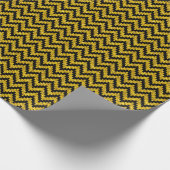 Gold Faux Glitter & Black Ikat Chevron Cadeaupapier (Hoek)