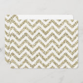 Gold Faux Glitter Chevron Kaart (Voorkant / Achterkant)