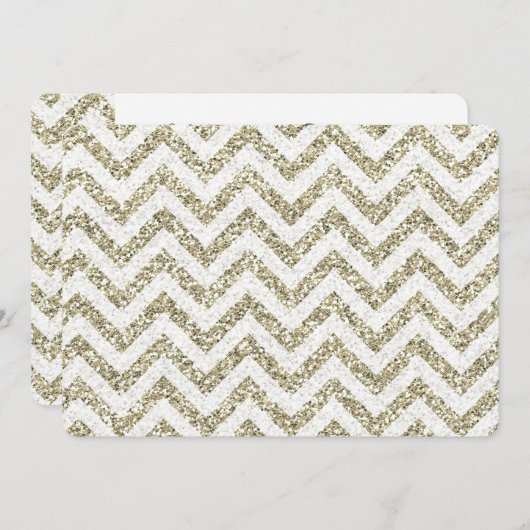 Gold Faux Glitter Chevron Kaart (Voorkant / Achterkant)