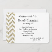 Gold Faux Glitter Chevron Kaart (Achterkant)