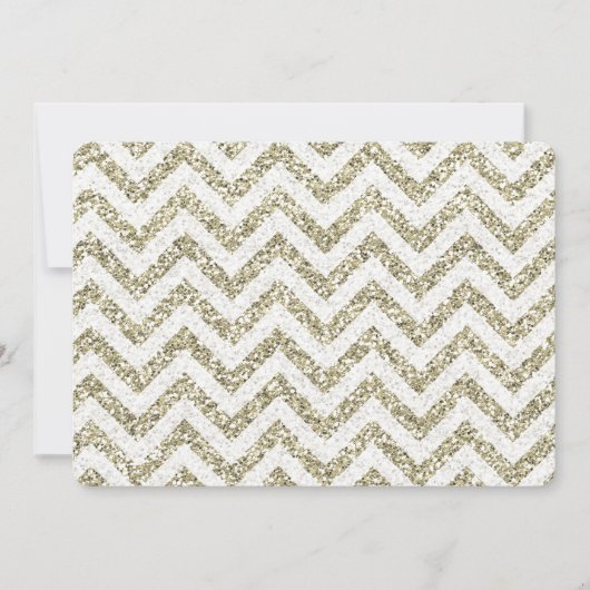 Gold Faux Glitter Chevron Kaart (Voorkant)
