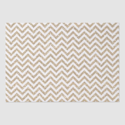 Gold Faux Glitter Chevron Tissuepapier (Voorkant)