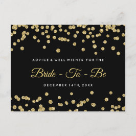 Gold Faux Glitter Confetti Black Bridal Advice Advieskaart