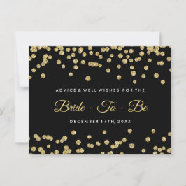Gold Faux Glitter Confetti Black Bridal Advice Advieskaart