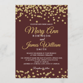 Gold Faux Glitter Confetti Elegante bruiloft Marsa Kaart