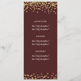 Gold Faux Glitter Confetti Marsala Menu