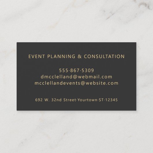 Gold Faux Glitter Confetti | Modern Glitz Visitekaartje (Achterkant)