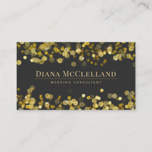 Gold Faux Glitter Confetti Modern Glitz Visitekaartje