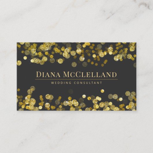 Gold Faux Glitter Confetti | Modern Glitz Visitekaartje (Voorkant)