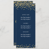 Gold Faux Glitter Confetti Navy Blue Menu (Voorkant / Achterkant)