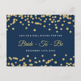 Gold Faux Glitter Confetti Navy Bridal Advice Advieskaart
