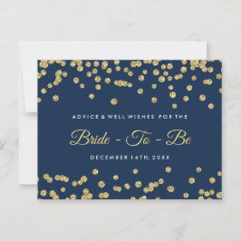 Gold Faux Glitter Confetti Navy Bridal Advice Advieskaart