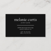 Gold Faux Glitter-Confetti op zwart Visitekaartje (Achterkant)