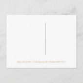 Gold Faux Glitter Confetti White Bewaar de datum Aankondigingskaart (Achterkant)