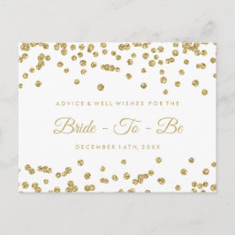 Gold Faux Glitter Confetti White Bridal Advice Advieskaart