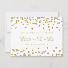Gold Faux Glitter Confetti White Bridal Advice Advieskaart
