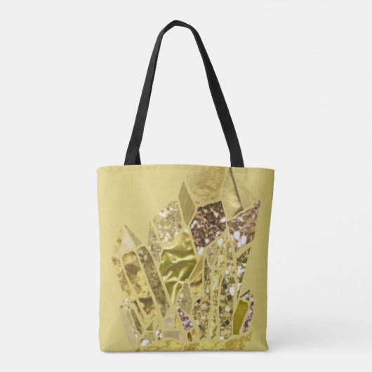 Gold Faux Glitter Crystals Tote Bag (Achterkant)