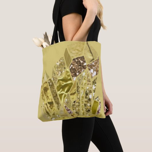 Gold Faux Glitter Crystals Tote Bag (Dichtbij)