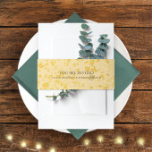 Gold Faux Glitter Embellishing Wedding Uitnodigingen Wikkel