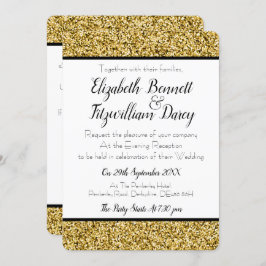 Gold Faux Glitter Evening Kaart