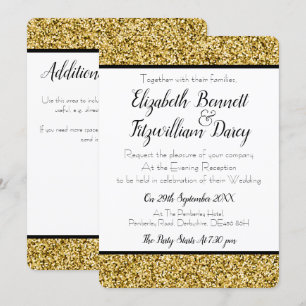 Gold Faux Glitter Evening Kaart