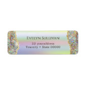 Gold faux glitter faux folie Return Address Label (Voorkant)