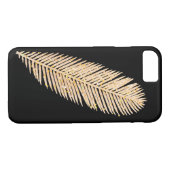 Gold Faux Glitter Feather Case-Mate iPhone Case (Achterkant (Horizontaal))