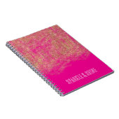 Gold Faux Glitter Girly Pink Sparkle Notitieboek (Rechterzijde)