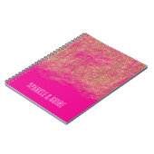 Gold Faux Glitter Girly Pink Sparkle Notitieboek (Linkerzijde)