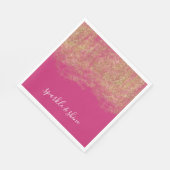 Gold Faux Glitter Girly Pink Sparkle Servet (Hoek)