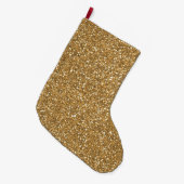 Gold Faux Glitter Grote Kerstsok (Voorkant (Hangend))
