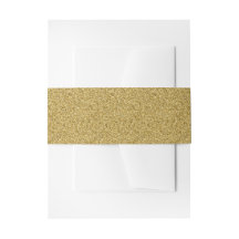 Gold Faux Glitter Invitation Belly Band