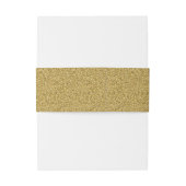 Gold Faux Glitter Invitation Belly Band Uitnodigingen Wikkel (Achterkant Voorbeeld)