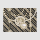 Gold Faux Glitter & Jewels Tissue Paper Tissuepapier (Voorkant)