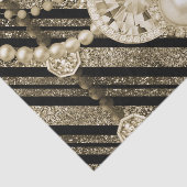 Gold Faux Glitter & Jewels Tissue Paper Tissuepapier (Detail)