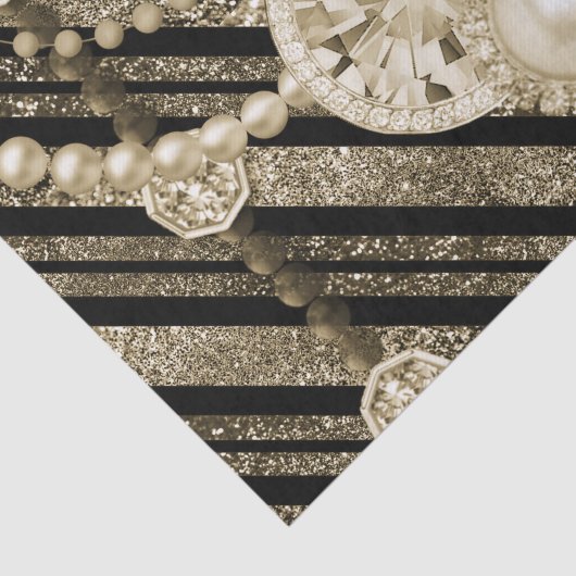 Gold Faux Glitter & Jewels Tissue Paper Tissuepapier (Detail)