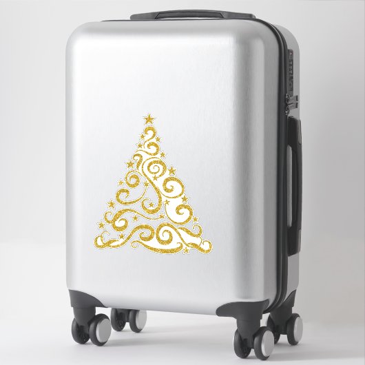 Gold Faux Glitter | kerstboomstructuur Sticker (Koffer)