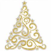 Gold Faux Glitter | kerstboomstructuur Sticker (Voorkant)