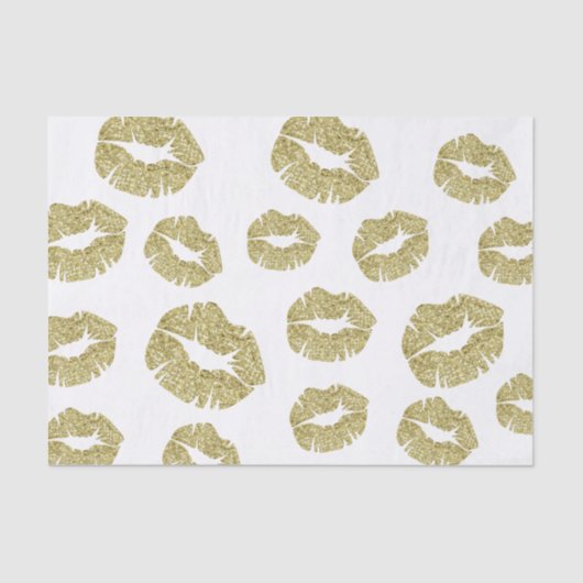 Gold Faux Glitter Kusses Tissuepapier (Voorkant)