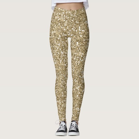 Gold Faux Glitter Leggings (Voorkant)