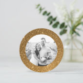 Gold Faux Glitter Lijst Vakantie Kaart (Staand voorkant)