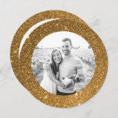 Gold Faux Glitter Lijst Vakantie Kaart (Voorkant / Achterkant)