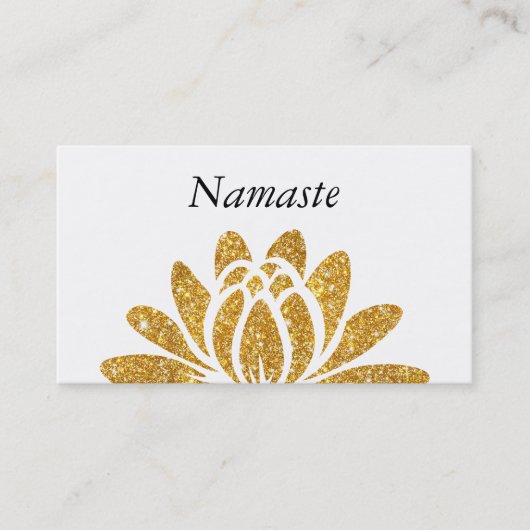 Gold Faux Glitter Lotus Flower Modern Namaste Visitekaartje (Voorkant)