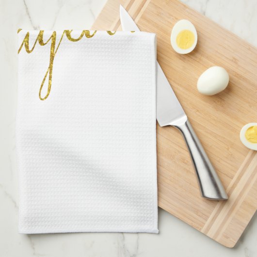 Gold Faux Glitter Metallic Sequins Theedoek (Quarter Fold)