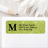 Gold Faux Glitter Monogram - Retouradreslabels Etiket (Insitu)