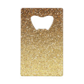 Gold Faux Glitter Ombre Creditkaart Flessenopener (Voorkant)