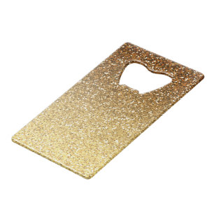 Gold Faux Glitter Ombre Creditkaart Flessenopener