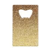 Gold Faux Glitter Ombre Creditkaart Flessenopener (Achterkant)