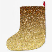 Gold Faux Glitter Ombre Grote Kerstsok (Achterkant)